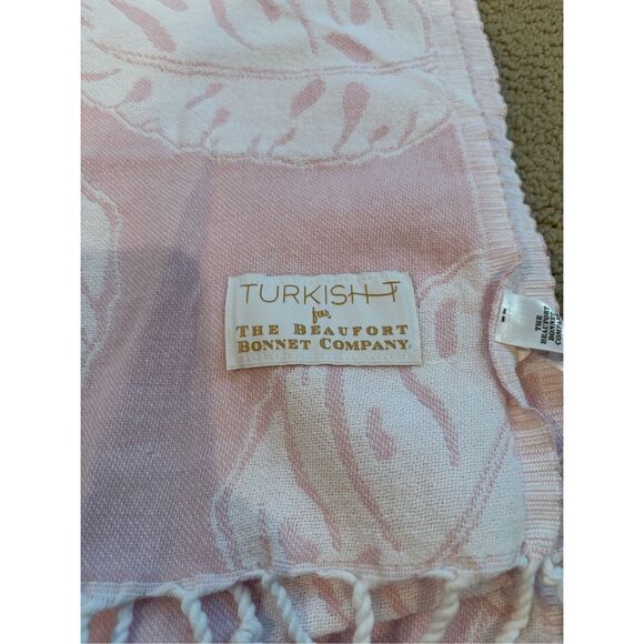 THE BEAUFORT BONNET COMPANY Turkish T Basic Beach Towel -Caicos Canopy Pink - Picture 2 of 8